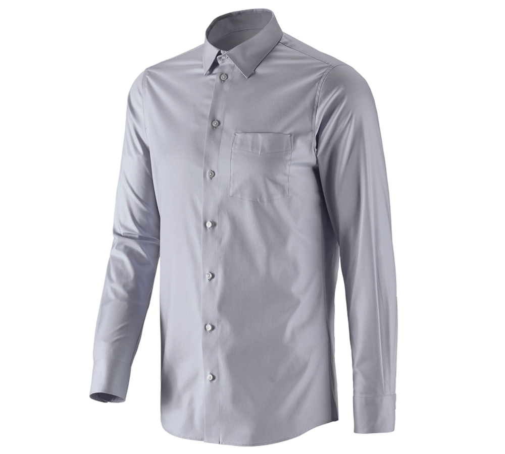 Tričká, pulóvre a košele: Obchodná košeľa e.s. cotton stretch, slim fit + hmlová sivá