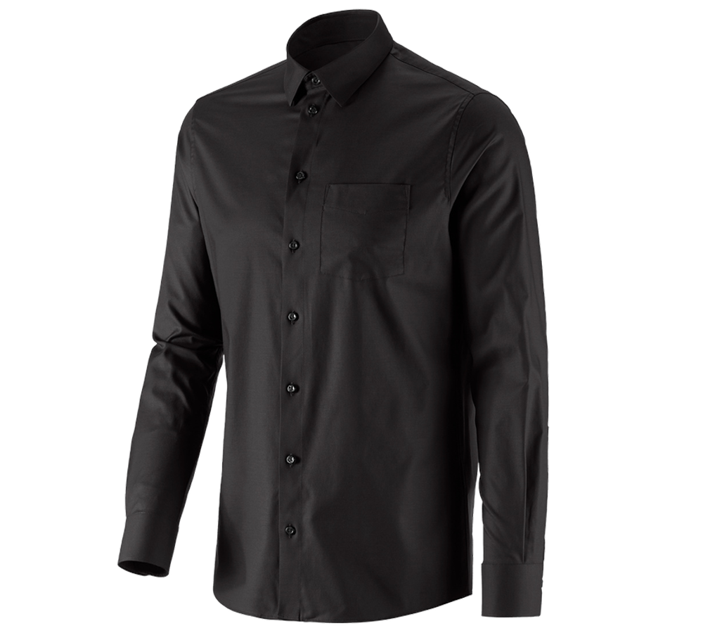 Tričká, pulóvre a košele: Obchodná košeľa e.s. cotton stretch, regular fit + čierna