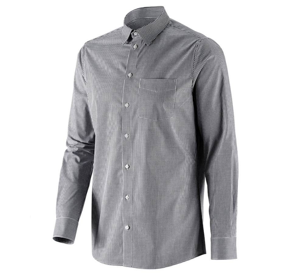 Tričká, pulóvre a košele: Obchodná košeľa e.s. cotton stretch, regular fit + čierna károvaná