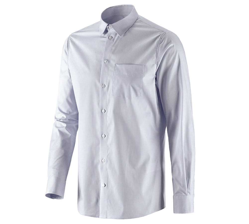 Tričká, pulóvre a košele: Obchodná košeľa e.s. cotton stretch, regular fit + hmlová sivá károvaná