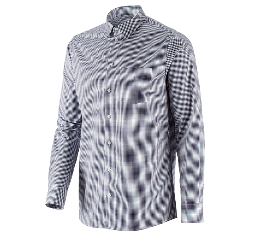 Tričká, pulóvre a košele: Obchodná košeľa e.s. cotton stretch, regular fit + tmavomodrá károvaná