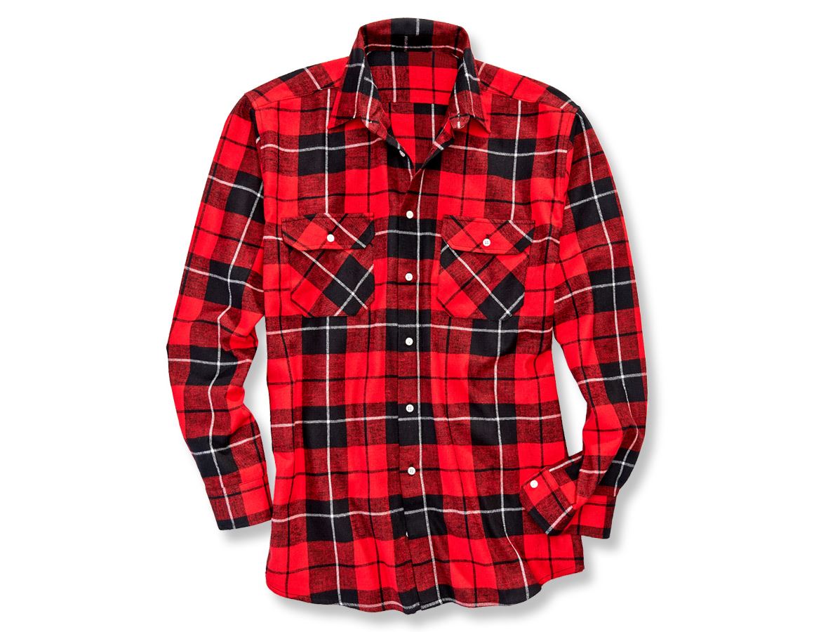 Tričká, pulóvre a košele: Bavlnená košeľa Hannover, normálna dĺžka + čierna/červená/titánová