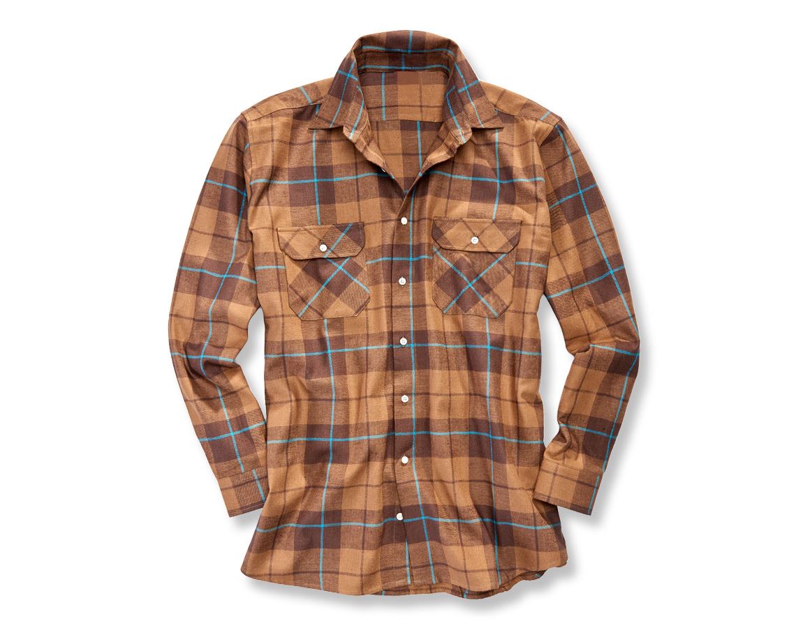 Tričká, pulóvre a košele: Bavlnená košeľa Hannover, normálna dĺžka + gaštanová/lieskový oriešok/tmavá petrolejová