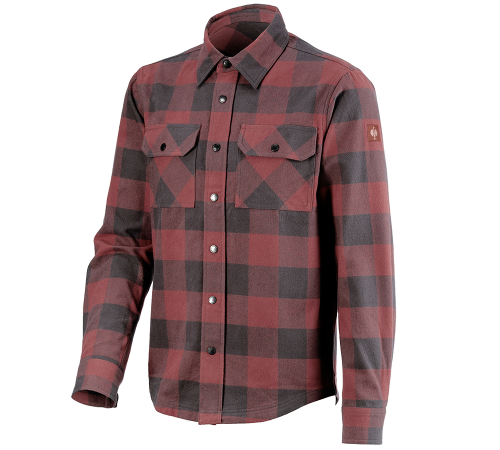 Tričká, pulóvre a košele: Károvaná košeľa e.s.iconic + oxidová červená/karbónová sivá