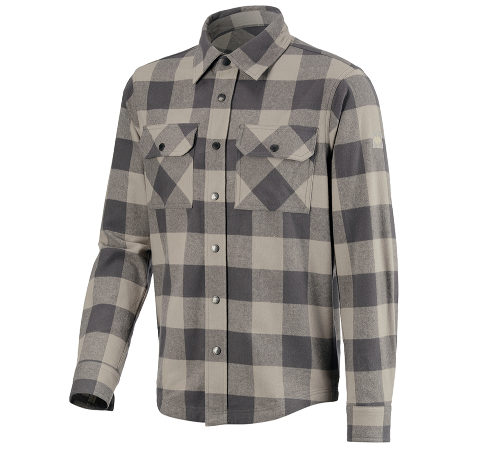 Tričká, pulóvre a košele: Károvaná košeľa e.s.iconic + delfínovo sivá/karbónová sivá