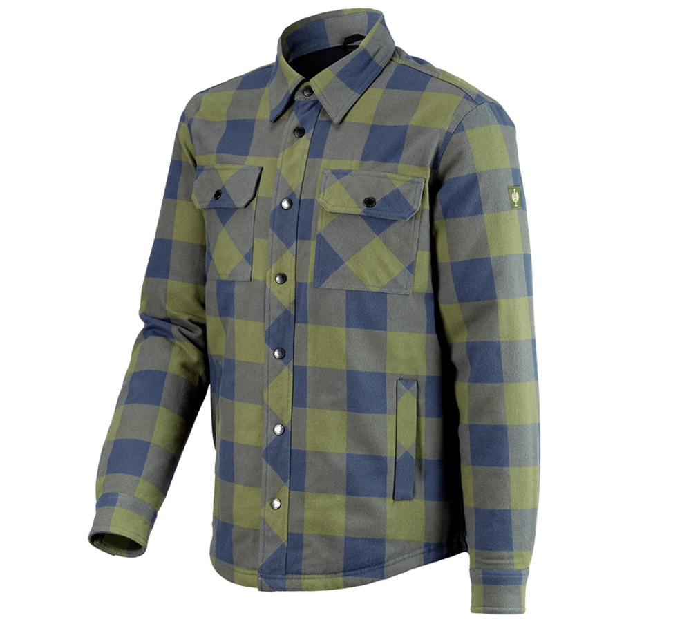 Témy: Károvaná košeľa Allseason e.s.iconic + horská zelená/oxidová modrá