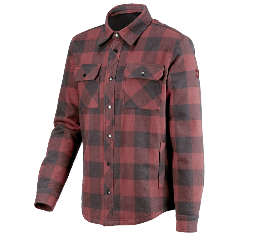 Témy: Károvaná košeľa Allseason e.s.iconic + oxidová červená/karbónová sivá