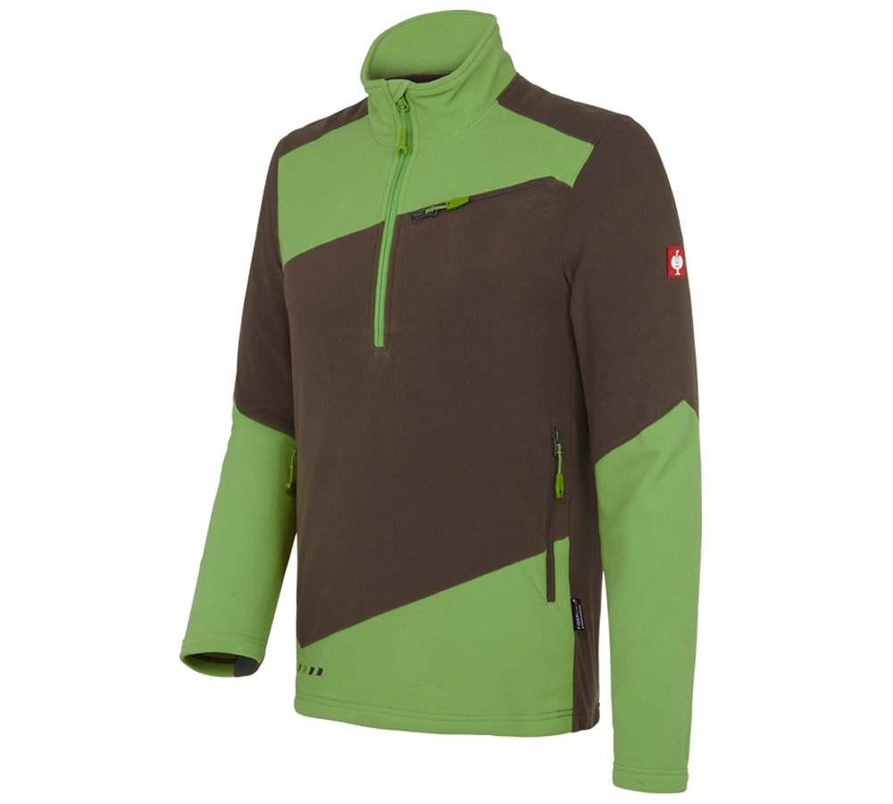 Tričká, pulóvre a košele: Flísový sveter e.s.motion 2020 + gaštanová/morská zelená