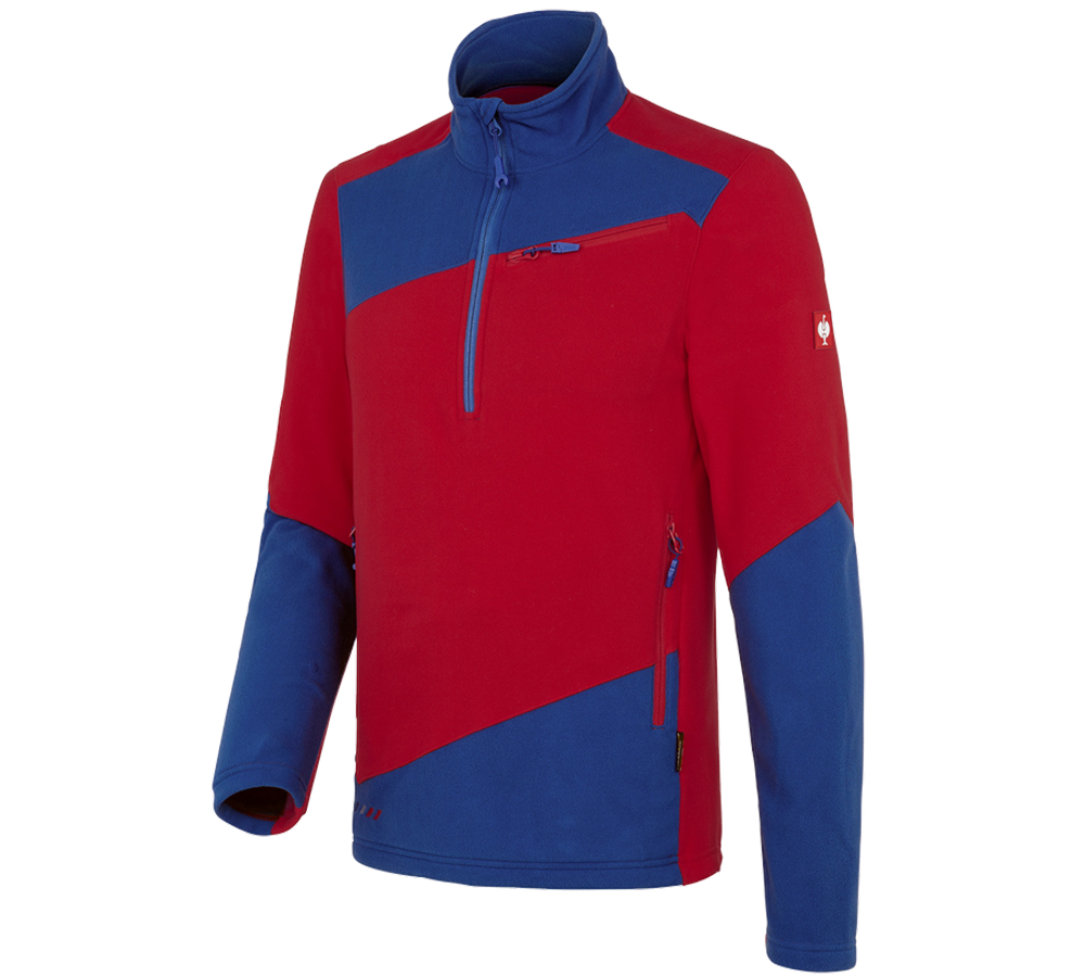 Studená: Flísový sveter e.s.motion 2020 + ohnivá červená/nevadzovo modrá