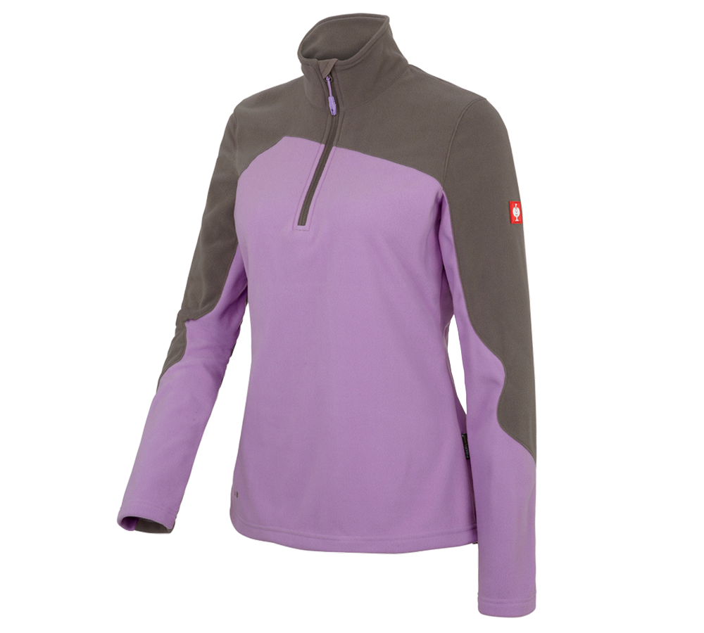 Tričká, pulóvre a košele: Flísový sveter e.s.motion 2020, dámsky + levanduľová/kamenná