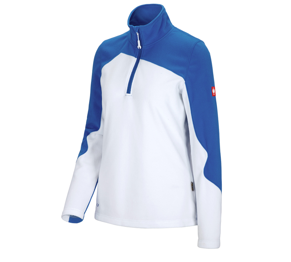 Tričká, pulóvre a košele: Flísový sveter e.s.motion 2020, dámsky + biela/enciánová modrá