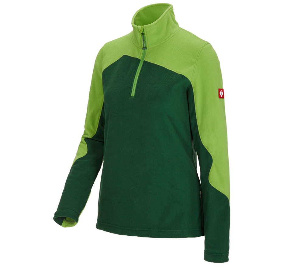 Tričká, pulóvre a košele: Flísový sveter e.s.motion 2020, dámsky + zelená/morská zelená