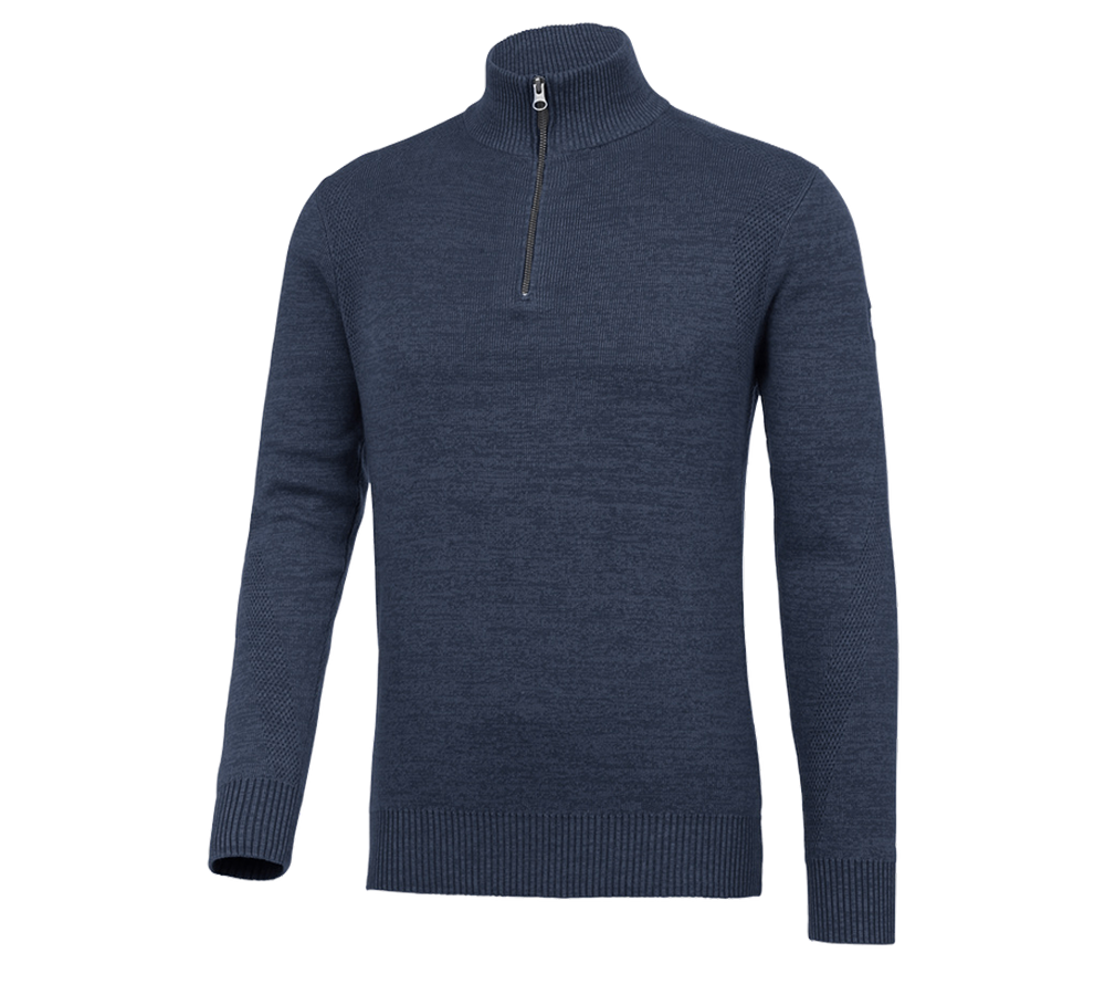 Témy: Úpletový sveter e.s. + nočná modrá melanž