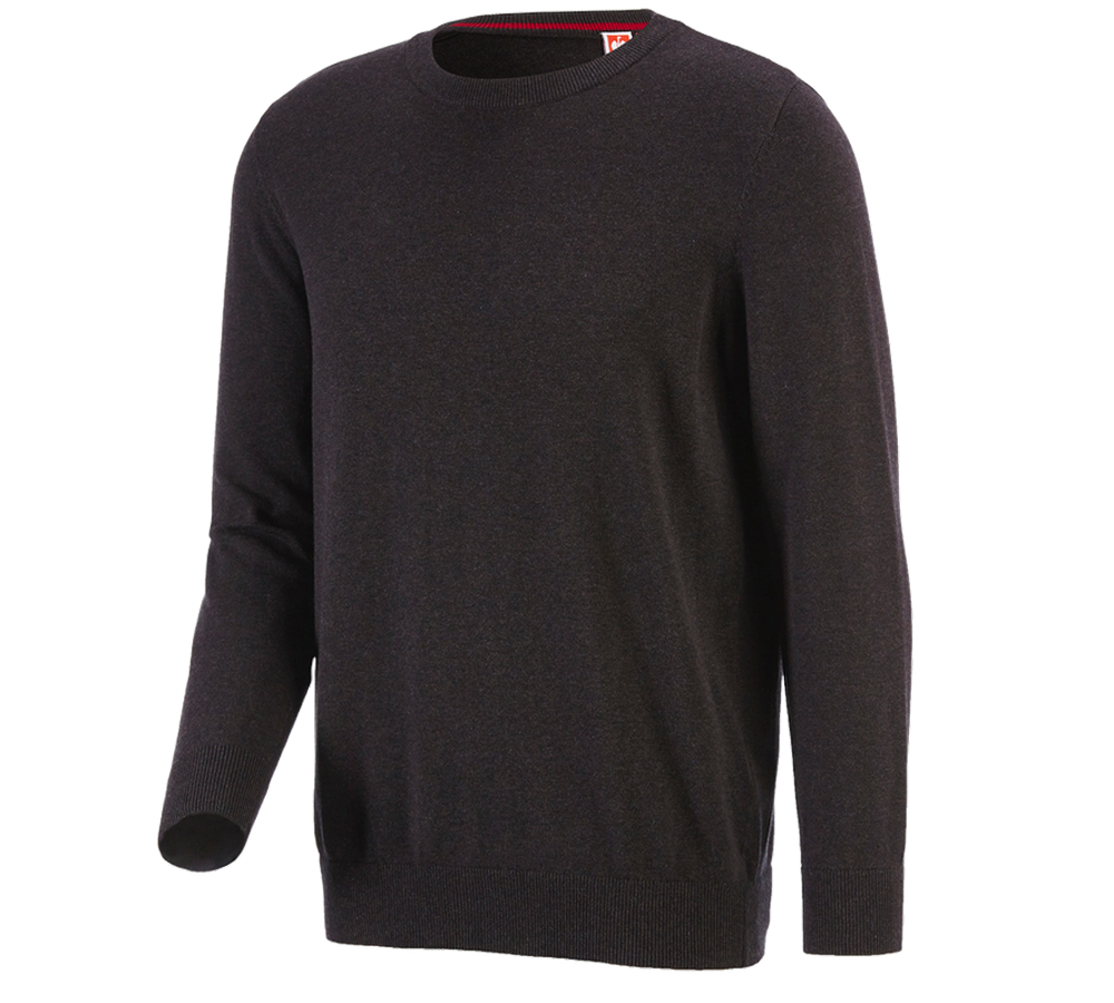 Tričká, pulóvre a košele: Úpletový sveter e.s. s okrúhlym výstrihom + hnedá melanž