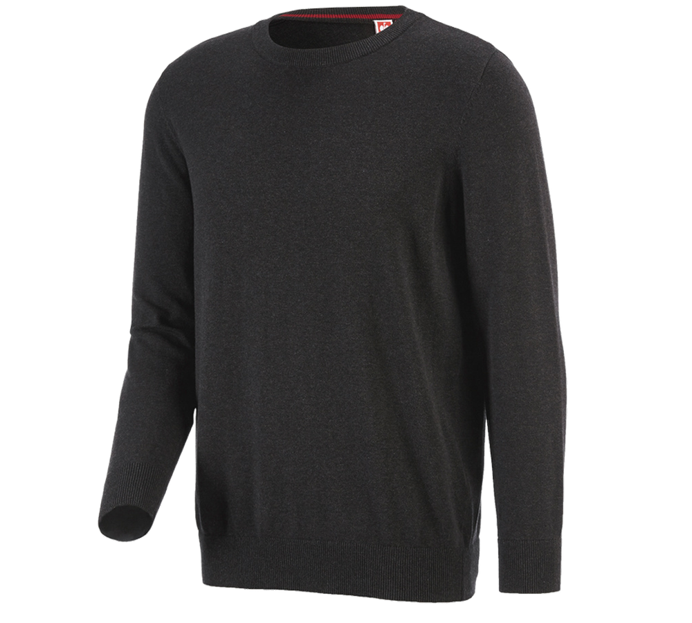 Tričká, pulóvre a košele: Úpletový sveter e.s. s okrúhlym výstrihom + grafitová melanž