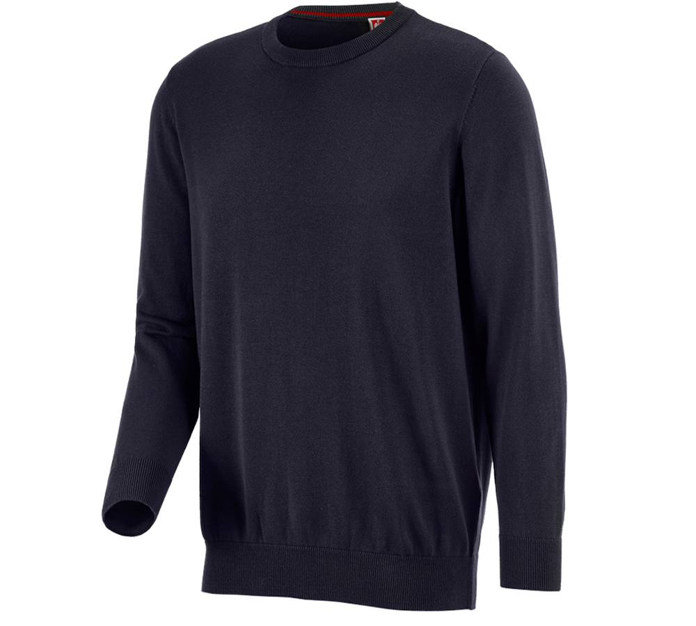 Tričká, pulóvre a košele: Úpletový sveter e.s. s okrúhlym výstrihom + tmavomodrá