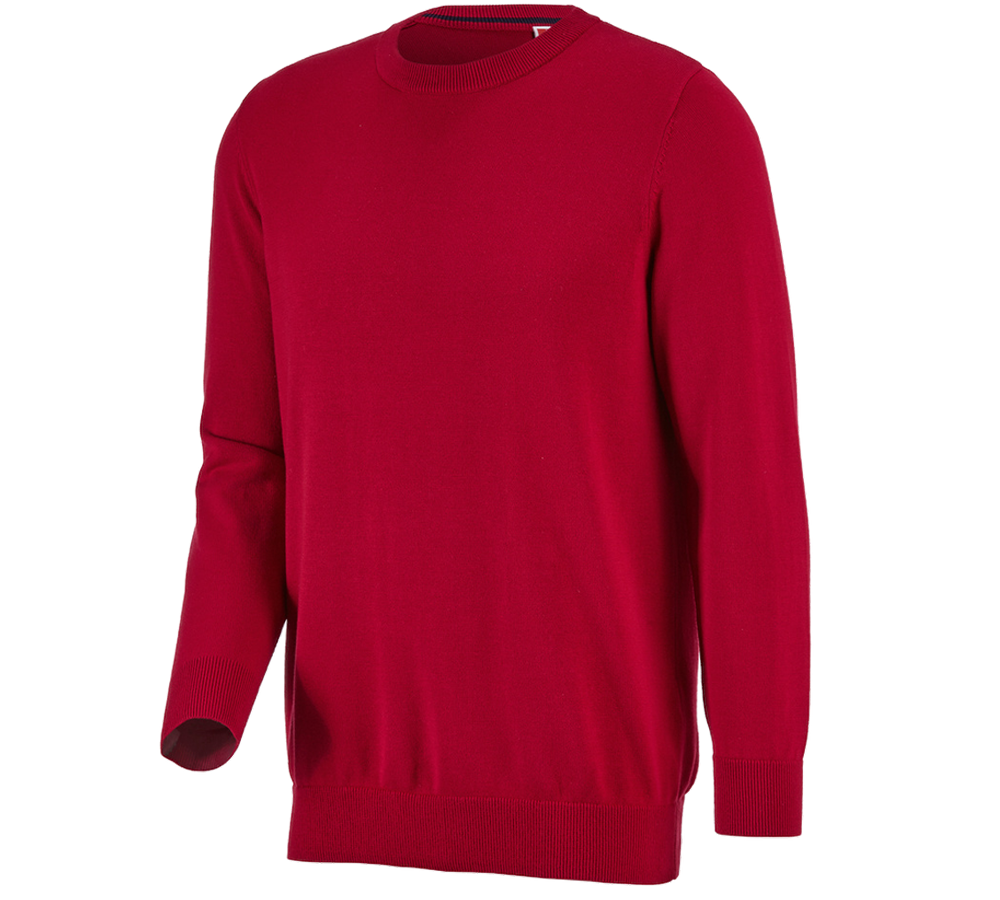 Tričká, pulóvre a košele: Úpletový sveter e.s. s okrúhlym výstrihom + červená