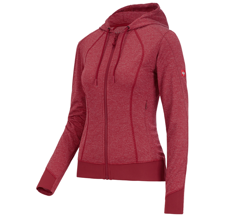 Tričká, pulóvre a košele: Funkčná bunda s kapucňou e.s. stripe, dámska + ohnivá červená