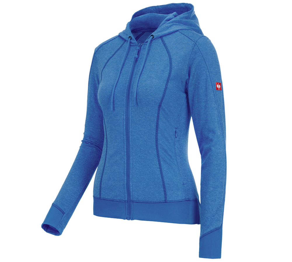 Tričká, pulóvre a košele: Funkčná bunda s kapucňou e.s. stripe, dámska + enciánová modrá