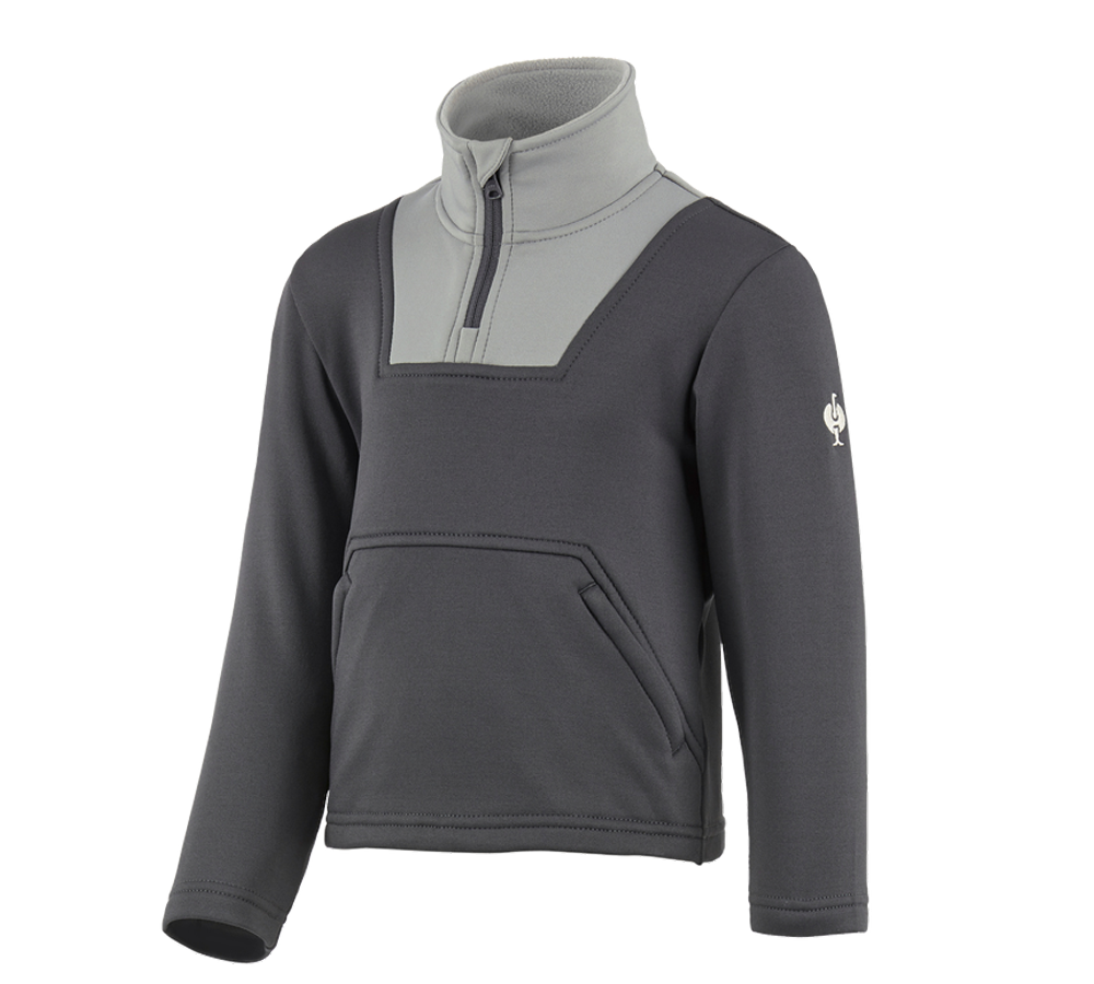 Tričká, pulóvre a košele: Termo strečový funkčný sveter e.s.concrete, detský + antracitová/perlová sivá