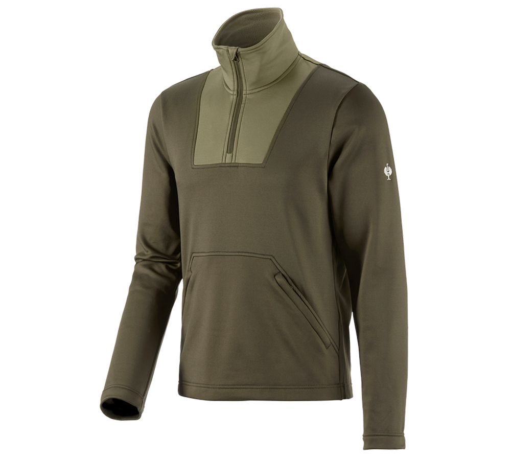 Tričká, pulóvre a košele: Funkčný sveter e.s. termo stretch e.s.concrete + bahenná zelená/kavyľová zelená