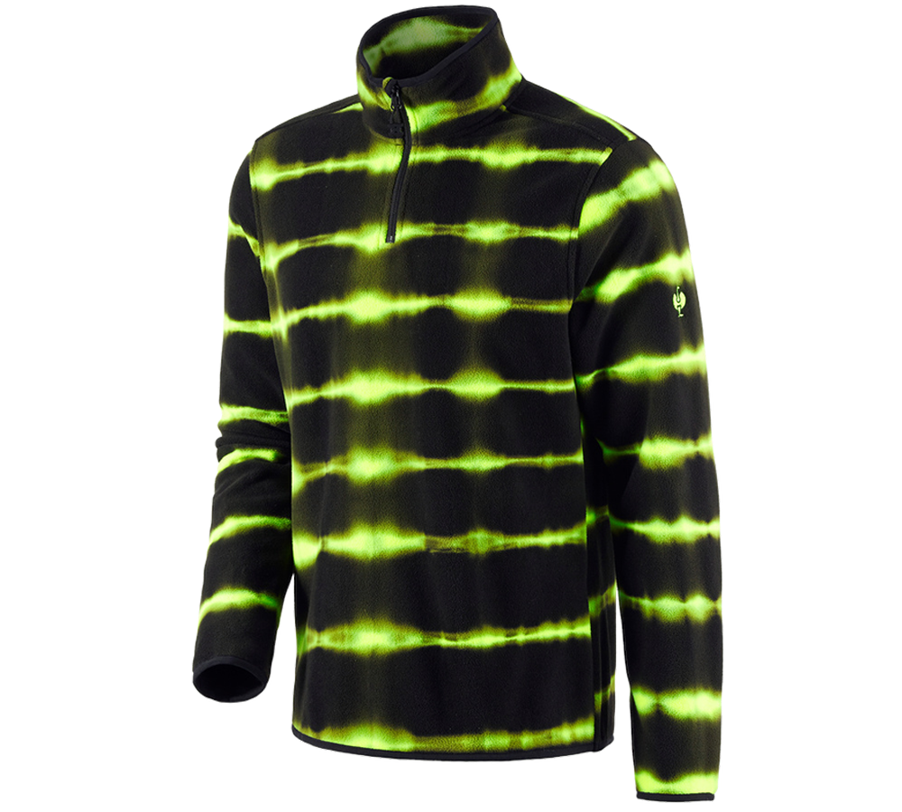 Tričká, pulóvre a košele: Flísový sveter tie-dye e.s.motion ten + čierna/výstražná žltá
