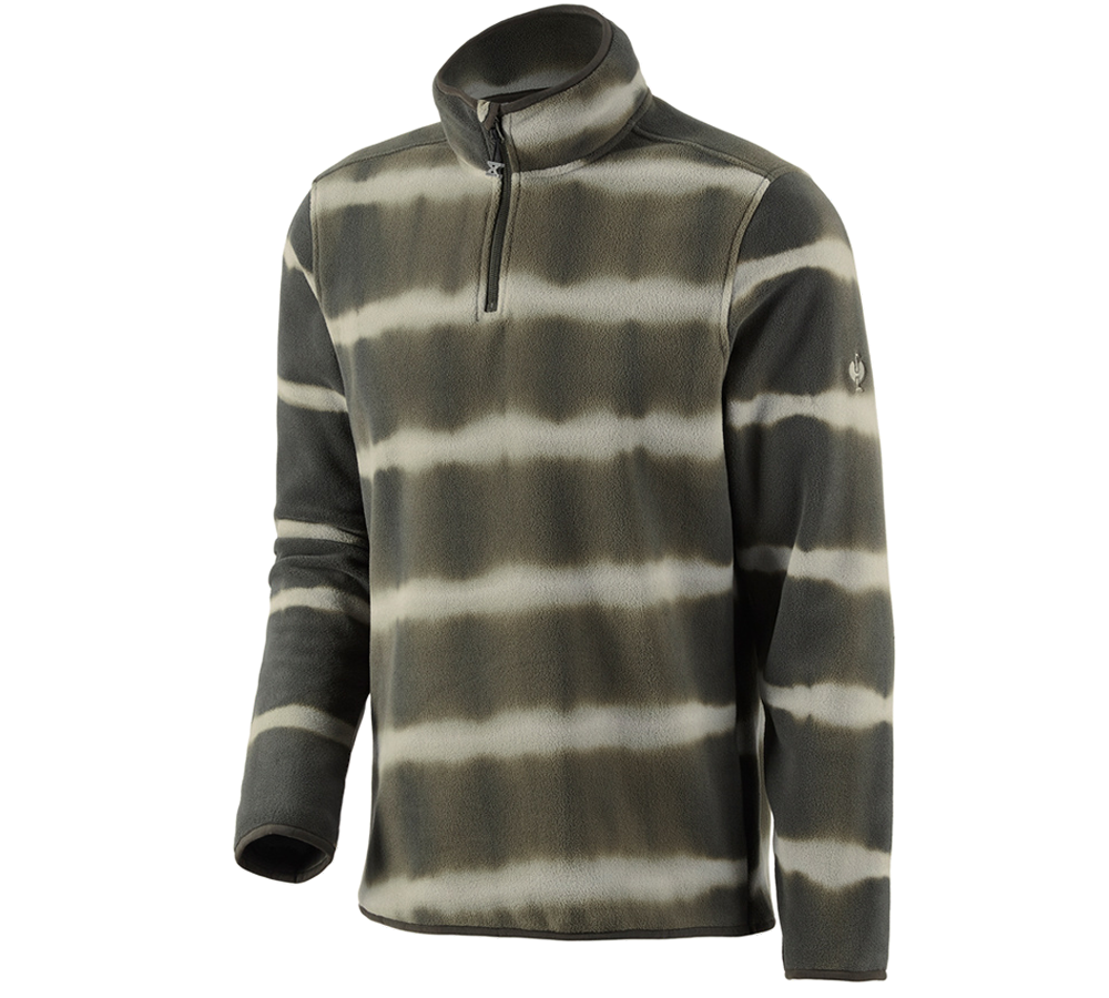 Tričká, pulóvre a košele: Flísový sveter tie-dye e.s.motion ten + maskáčová zelená/zemitá zelená