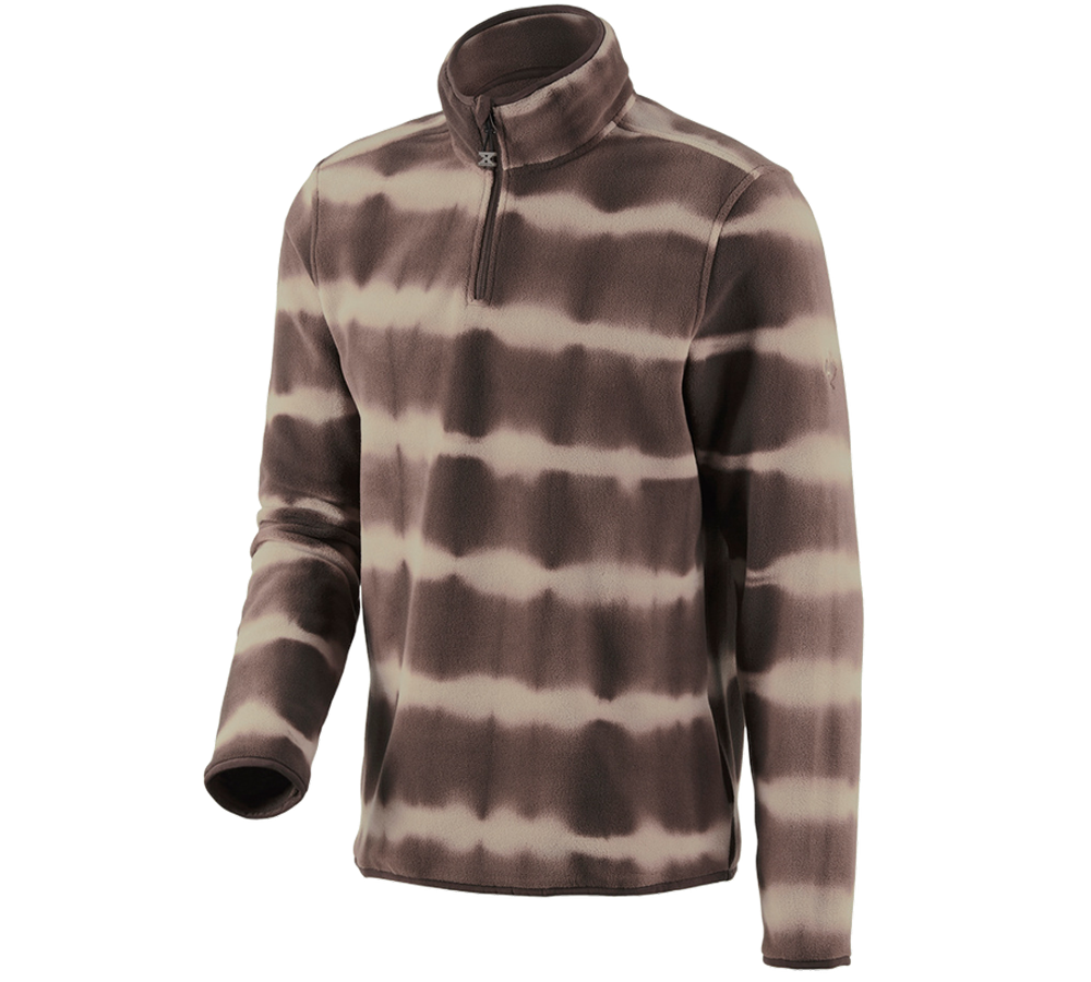 Tričká, pulóvre a košele: Flísový sveter tie-dye e.s.motion ten + gaštanová/pekanová hnedá