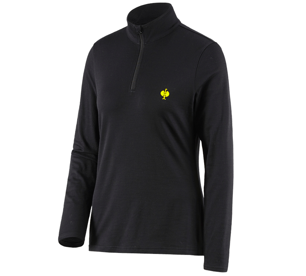Tričká, pulóvre a košele: Sveter Merino e.s.trail, dámska + čierna/acidová žltá