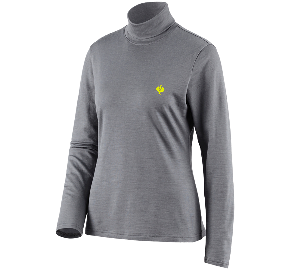 Tričká, pulóvre a košele: Rolák z merino vlny e.s.trail, dámska + čadičovo sivá/acidová žltá