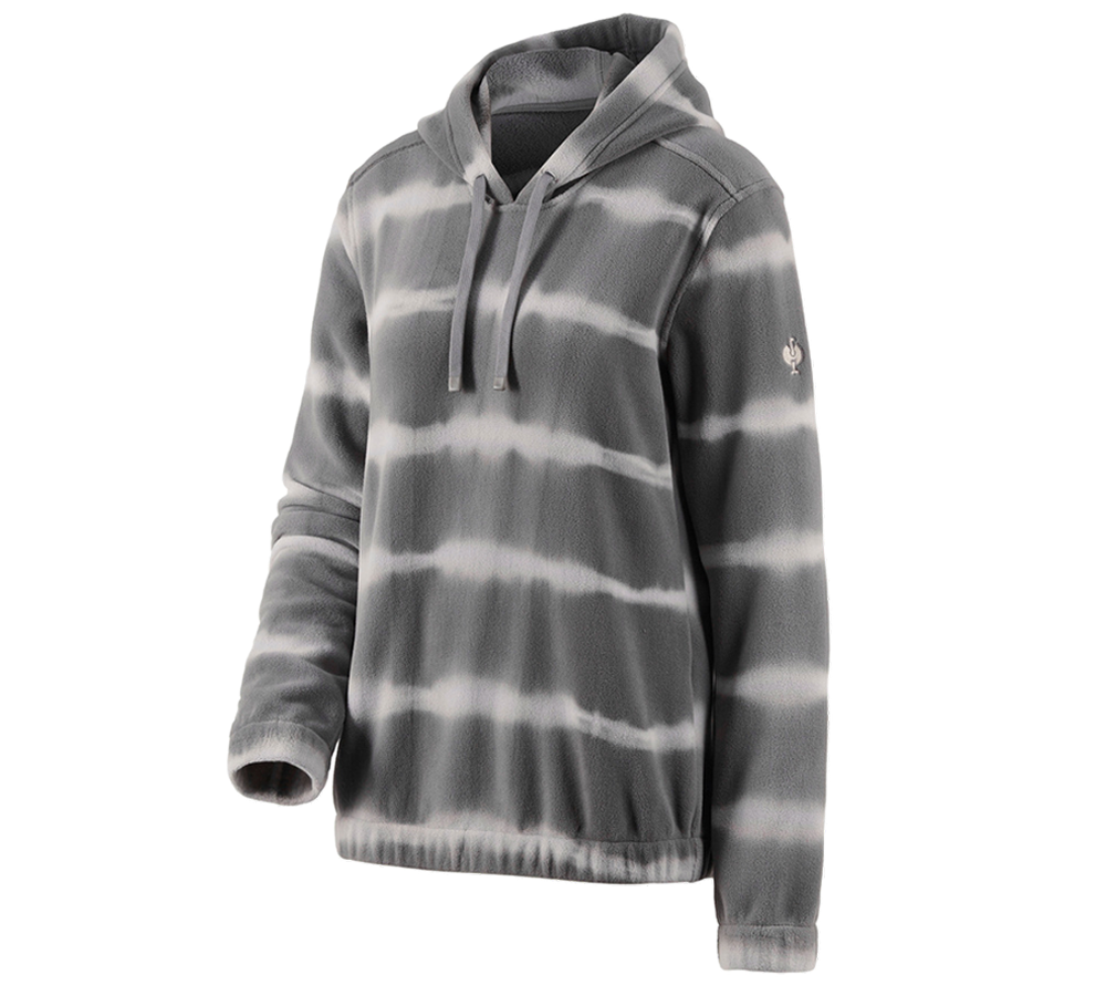 Tričká, pulóvre a košele: Flísová mikina s kapucňou tie-dye e.s.motion ten,d + granitová/opálová sivá