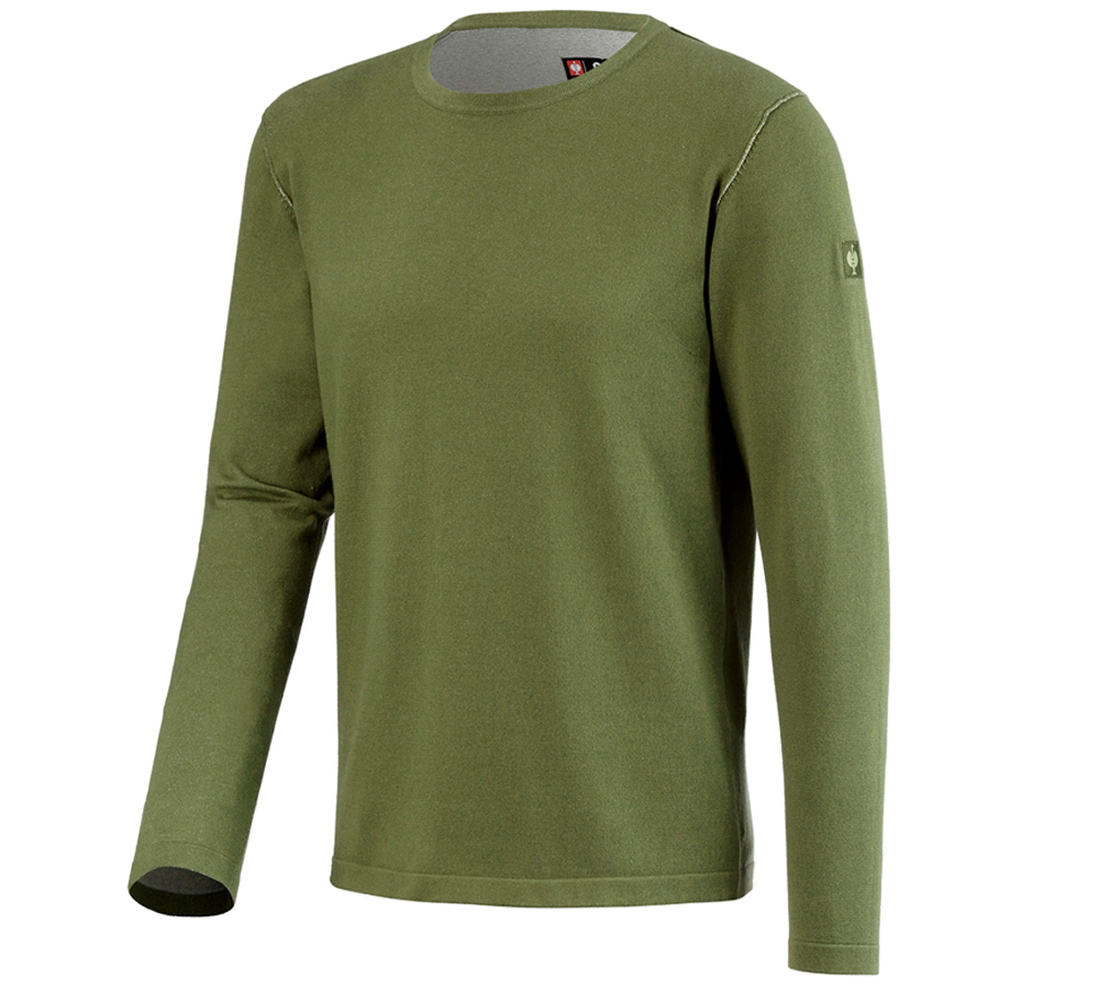 Tričká, pulóvre a košele: Úpletový sveter e.s.iconic + horská zelená
