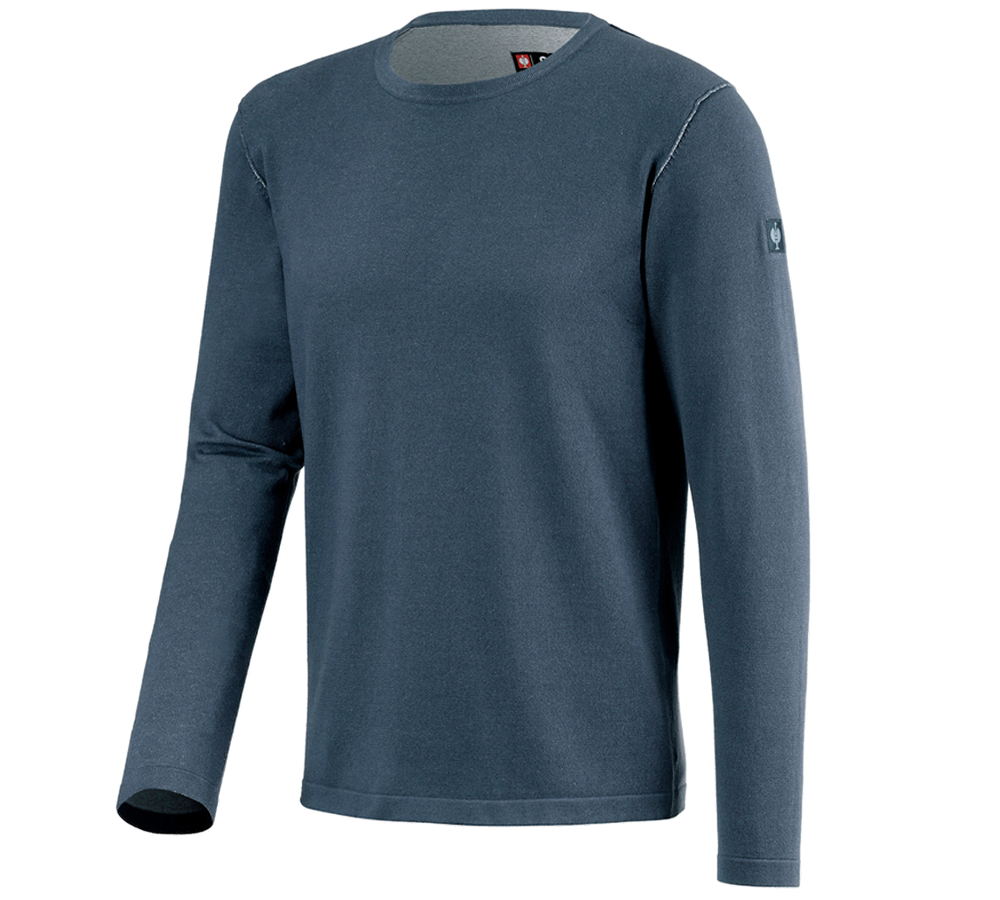 Tričká, pulóvre a košele: Úpletový sveter e.s.iconic + oxidová modrá