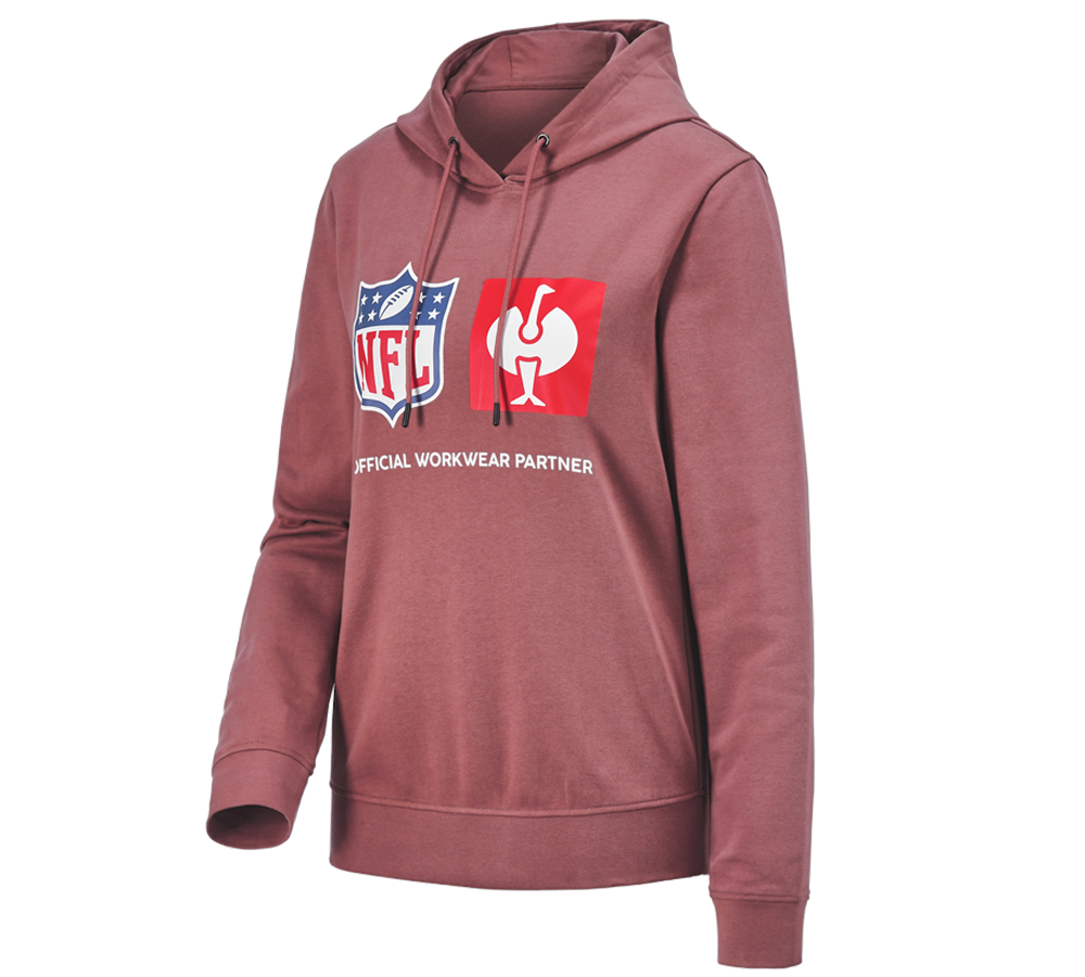 Spolupráce: NFL Hoodie cotton, ladies + oxidová červená