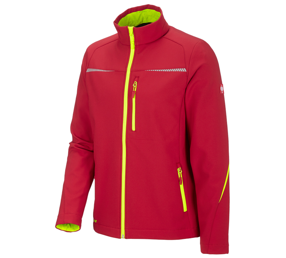 Inštalatér: Softshellová bunda e.s.motion 2020 + ohnivá červená/výstražná žltá