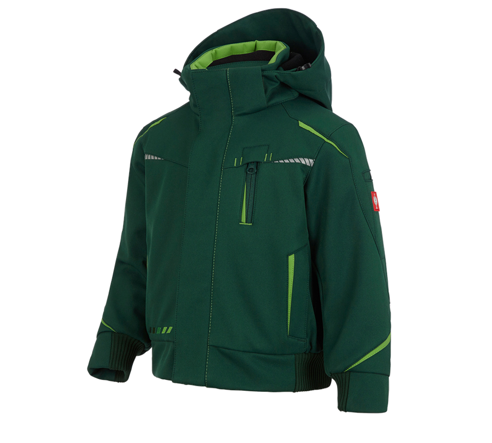 Studená: Zimná softshellová bunda e.s.motion 2020, detská + zelená/morská zelená
