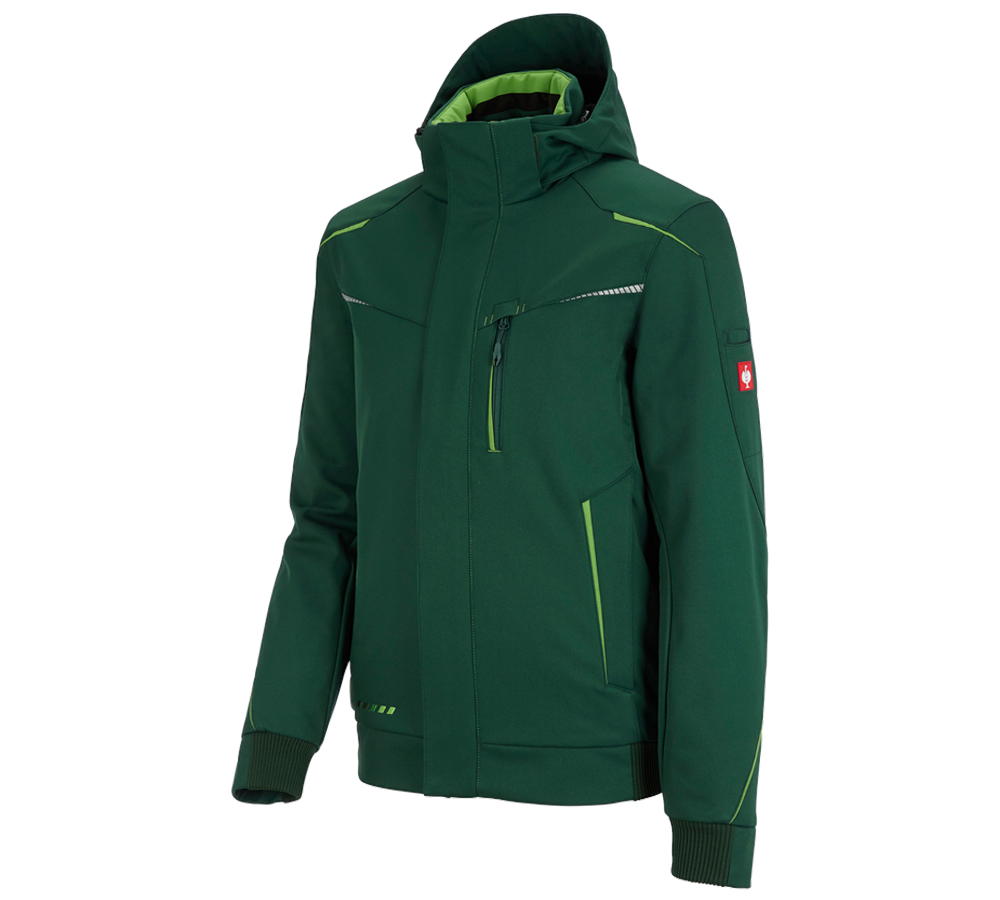 Studená: Zimná softshellová bunda e.s.motion 2020, pánska + zelená/morská zelená