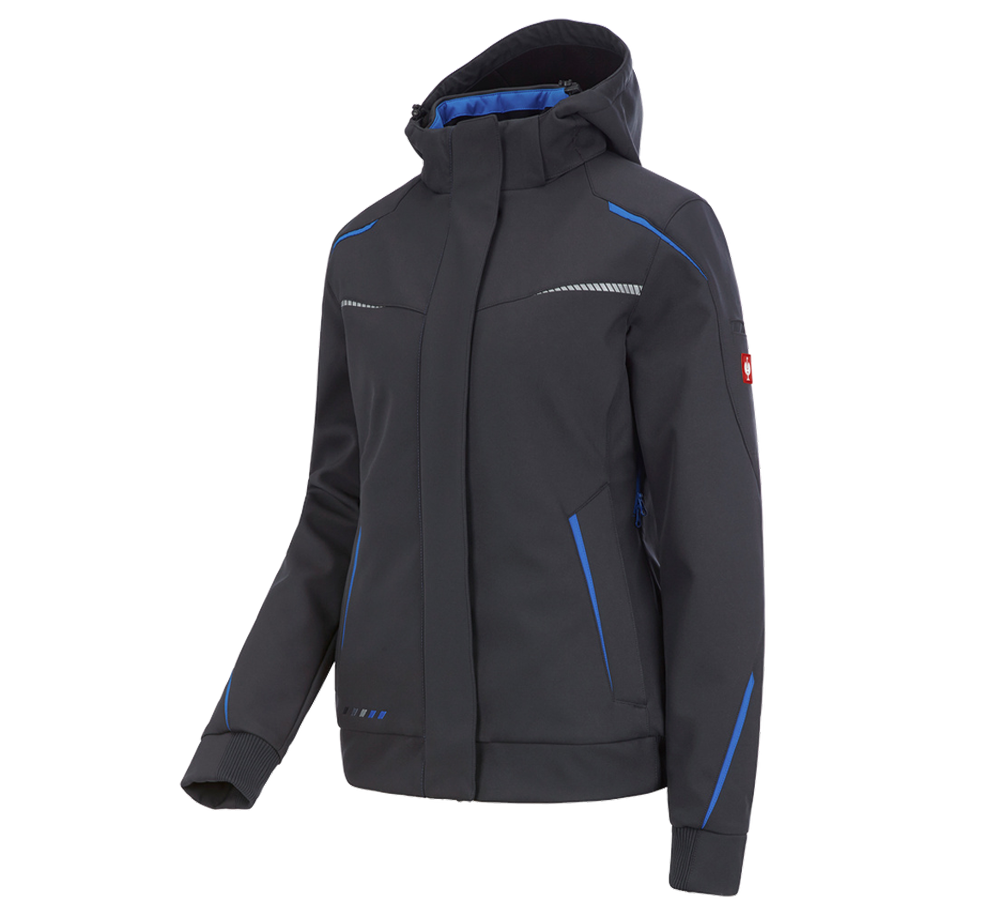Studená: Zimná softshellová bunda e.s.motion 2020, dámska + grafitová/enciánová modrá