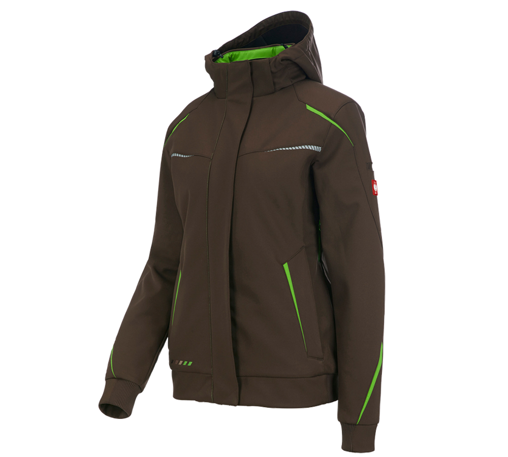 Studená: Zimná softshellová bunda e.s.motion 2020, dámska + gaštanová/morská zelená