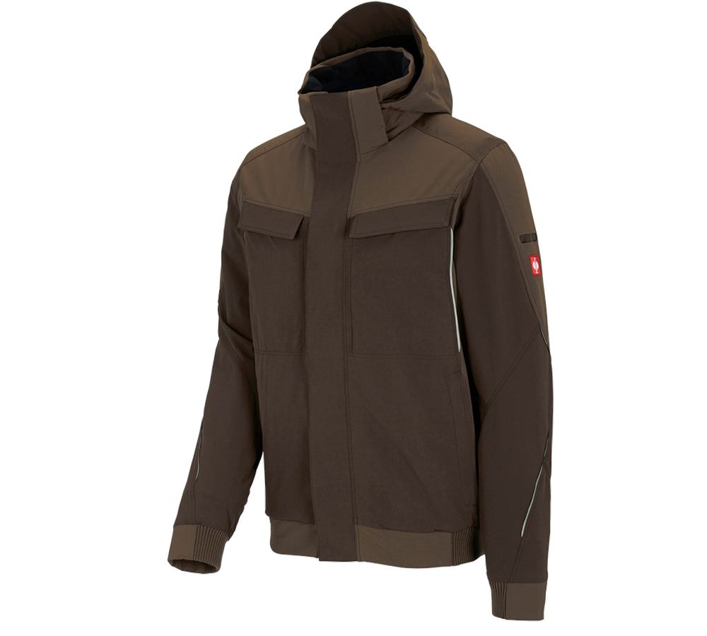 Studená: Zimná funkčná bunda e.s.dynashield + lieskový oriešok/gaštanová