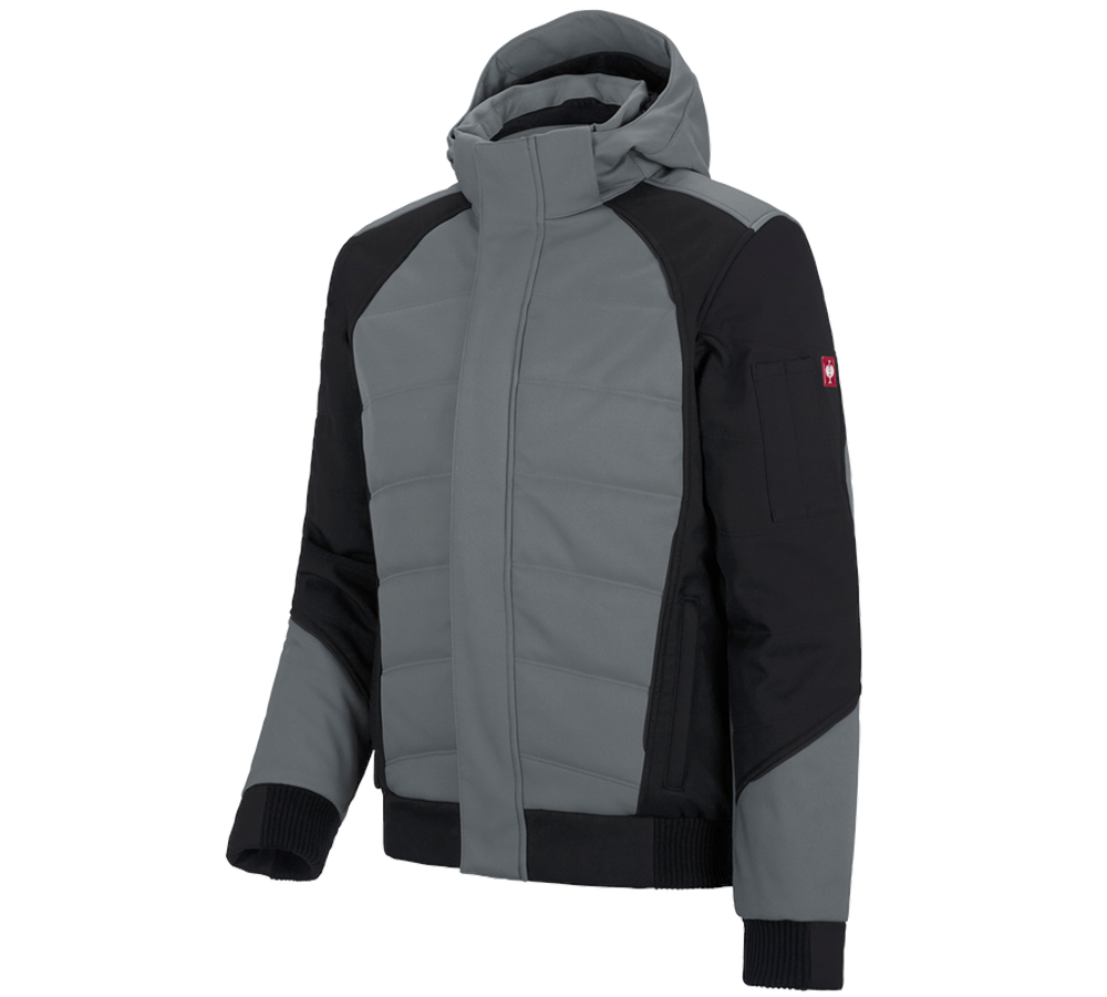 Studená: Zimná softshellová bunda e.s.vision + cementová/čierna
