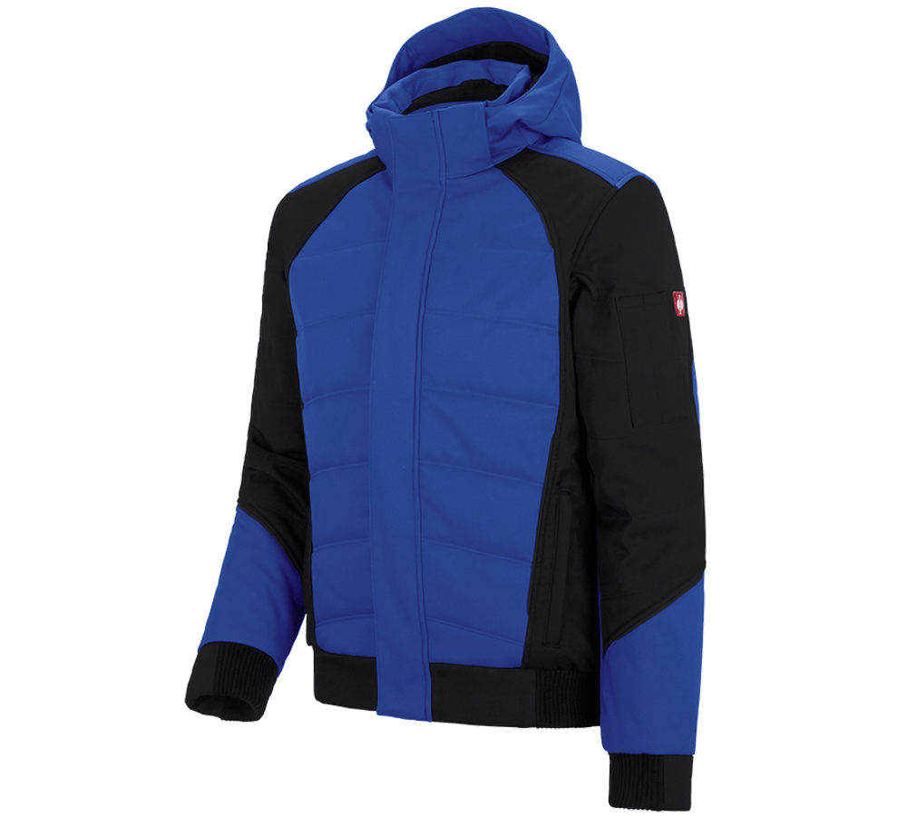 Pracovné bundy: Zimná softshellová bunda e.s.vision + nevadzovo modrá/čierna