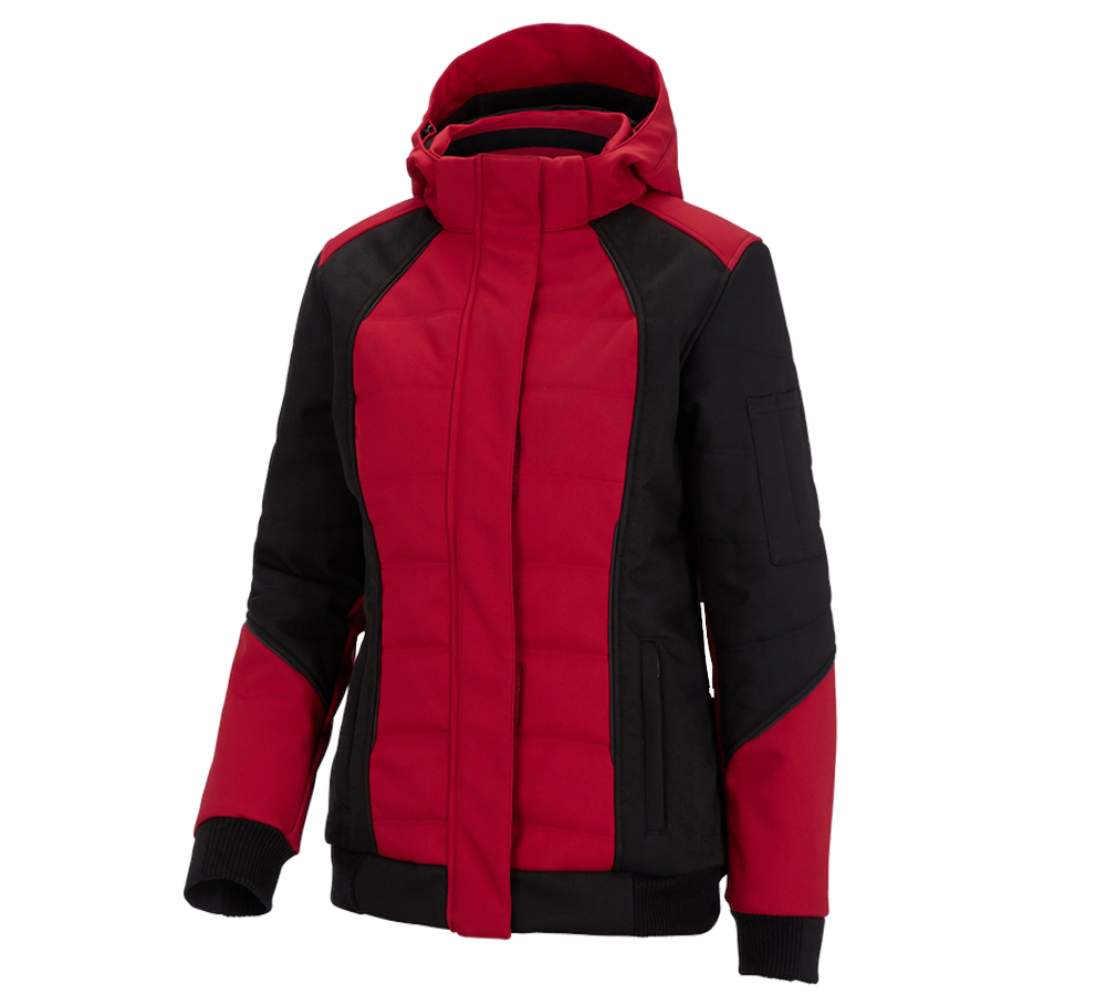 Studená: Zimná softshellová bunda e.s.vision, dámska + červená/čierna