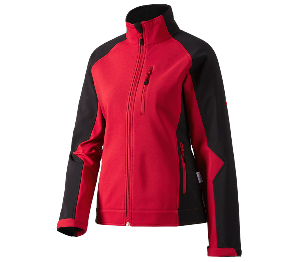Pracovné bundy: Dámska softshellová bunda dryplexx® softlight + červená/čierna