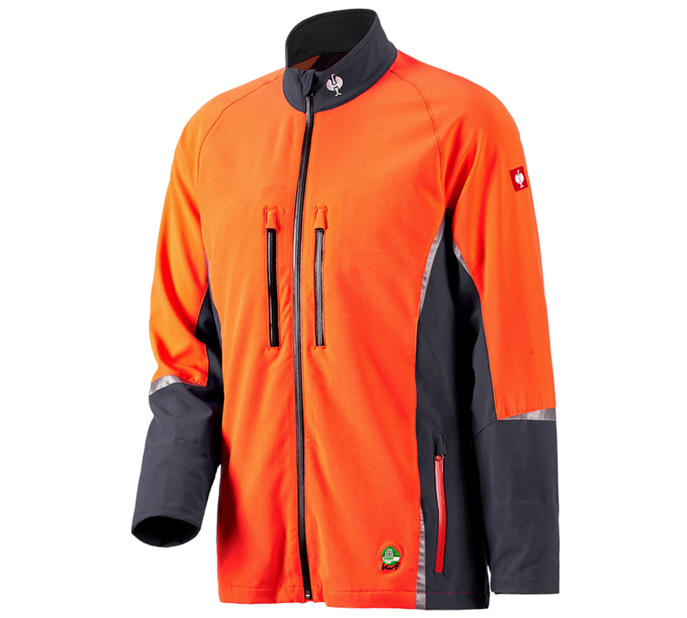 Pracovné bundy: Lesnícka bunda e.s. KWF + sivá/výstražná oranžová