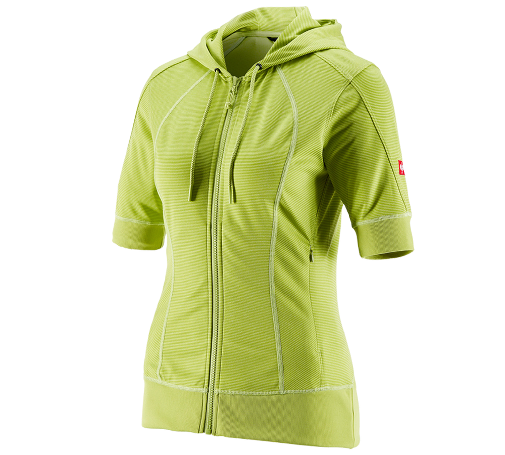 Pracovné bundy: Funkčná bunda kapucňou e.s. stripe, 3/4 rukávy, d + májová zelená
