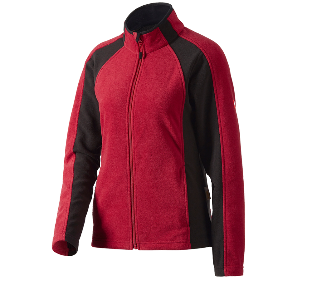 Pracovné bundy: Dámska mikroflísová bunda dryplexx® micro + červená/čierna