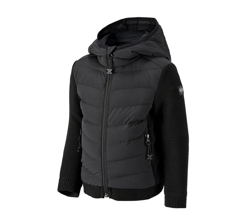 Bundy: Hybridná úpletová bunda kapucňou e.s.motion ten,d + čierna