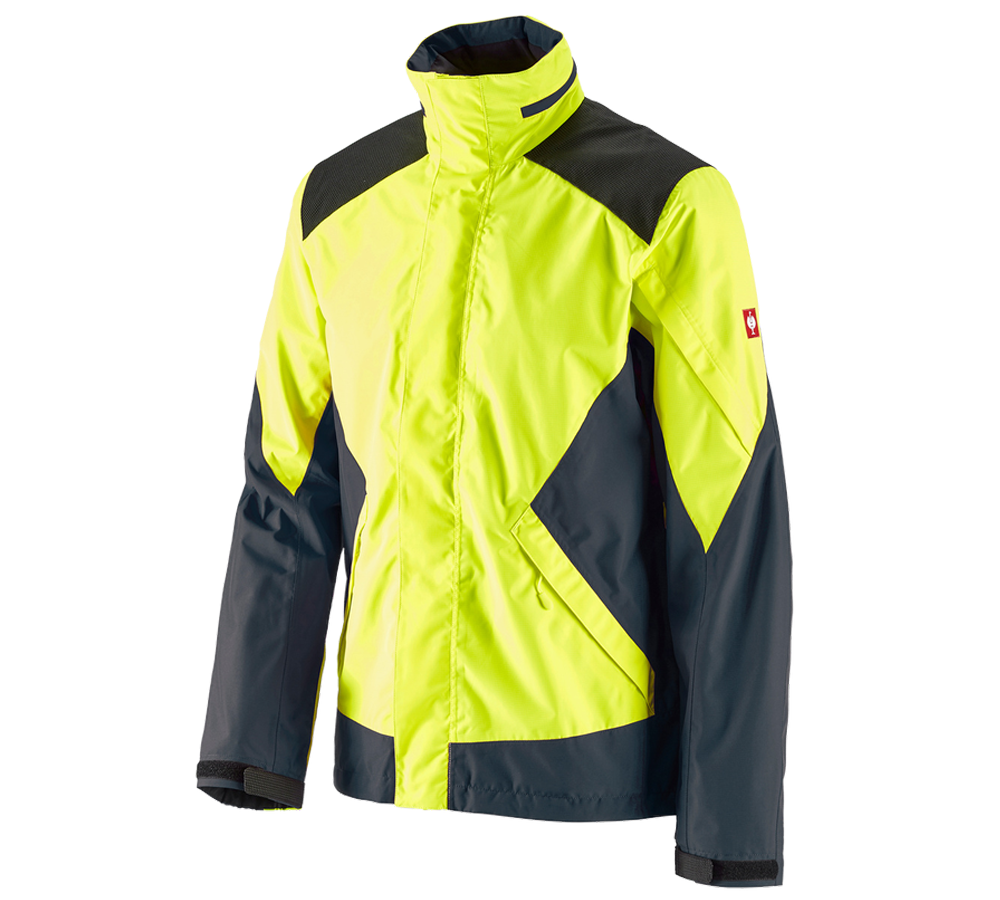Pracovné bundy: Lesnícka bunda do dažďa e.s. + výstražná žltá/kozmická modrá