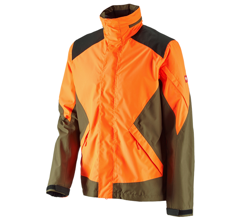 Pracovné bundy: Lesnícka bunda do dažďa e.s. + výstražná oranžová/bahenná zelená